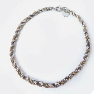 TIFFANY & Co. vintage bracelet .925 SS & 750 (18kt gold) twisted chain; 19cm